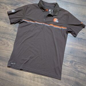 Nike NFL‎ Onfield Apparel Men's Browns Dri-FIT Polo  Size Medium